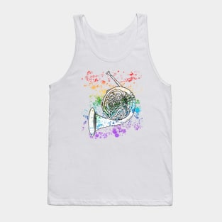 French Horn Rainbow Colours Hornist Brass Musician Tank Top